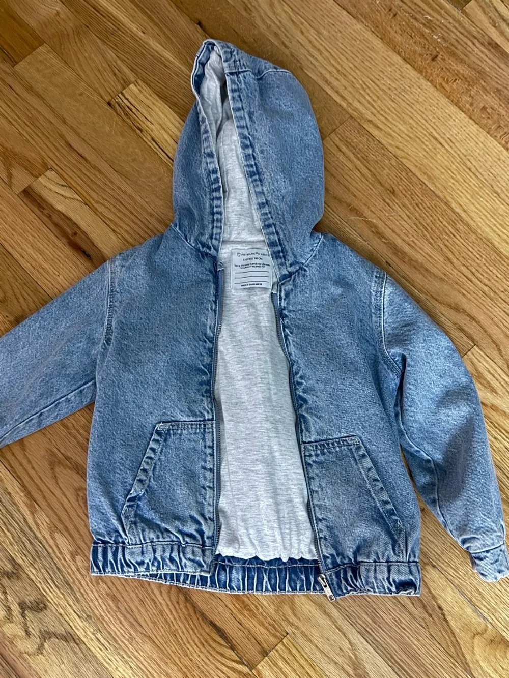 Primark Light Blue Denim Hooded Jacket for Kids